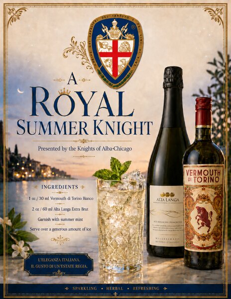 A Royal Summer Knight cocktail poster